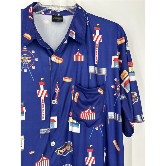 Brooklyn Cyclones Coyote Productions Button Down Shirt XL Camp Coney Island - Picture 1 of 8